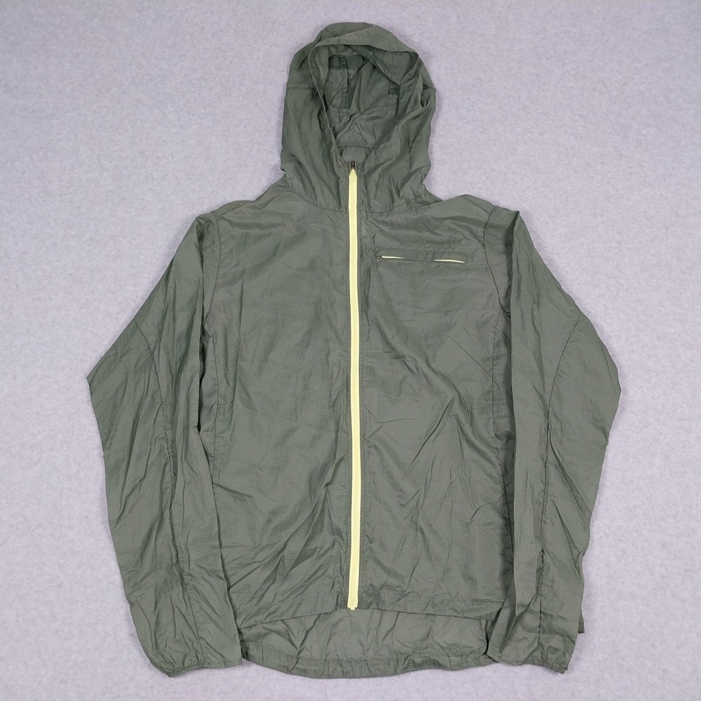Patagonia Houdini Jacket Womens Large Green Hooded Windbreaker Packable Light